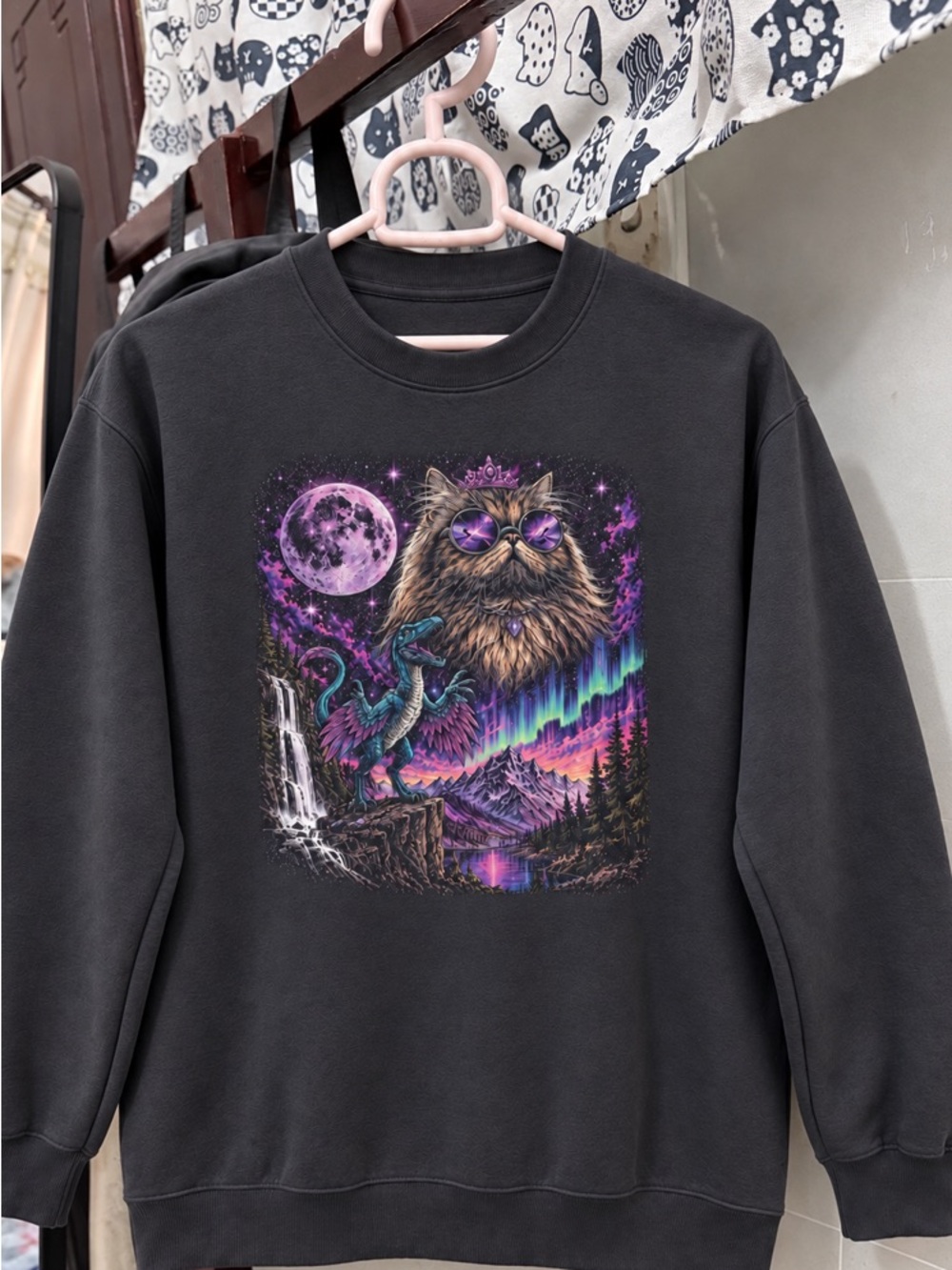 Princess Donut and Mongo Shirt Dungeon Crawler Carl Charcoal Crewneck Sweatshirt